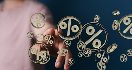 Interest rate financial and mortgage rates concept.