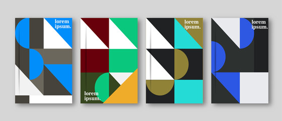 retro geometric covers design, vector illustration
