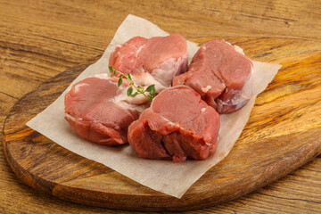 Raw pork tenderloin for cooking