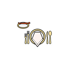 formal dinner colored icon. Can be used for web, logo, mobile app, UI, UX