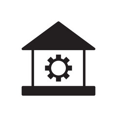 smart house gear icon sign symbol vector icon