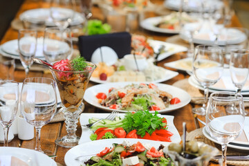 Rustic style Wedding or birthday table settings.