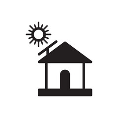 solar panel home icon sign symbol