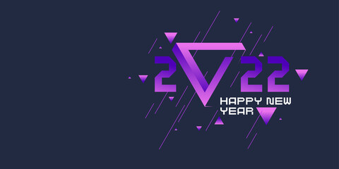 Background with the inscription Happy New Year 2022. Vector illustration in flat flat style.