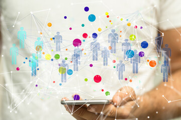 videoconference group of people talking in social network