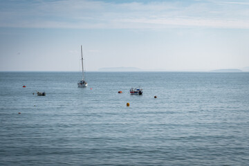 Small boats on a tranquil bay in the sunshine