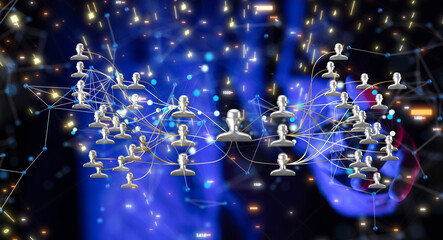 hierarchy connection team group 3d