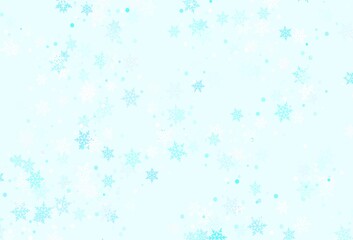 Light Green vector pattern with christmas snowflakes.