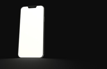 phone 3d illustration mockup smartphone isolated.background black