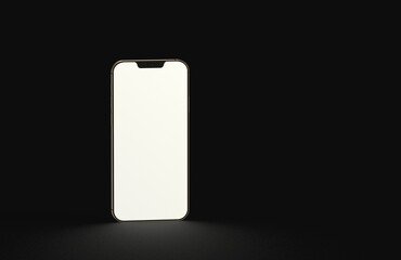 phone 3d illustration mockup smartphone isolated.background black