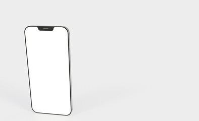 Smartphone frameless blank screen mockup template 3d
