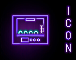 Glowing neon line Incubator for eggs icon isolated on black background. Colorful outline concept. Vector
