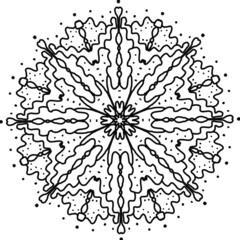 Ornamental round floral pattern, circle lace background