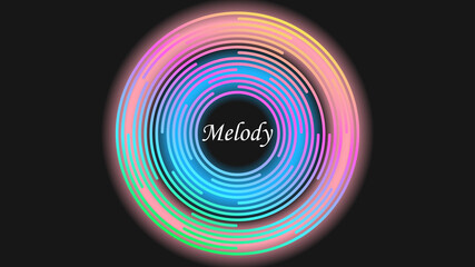 Multicolor music vinyl disc. Abstract background