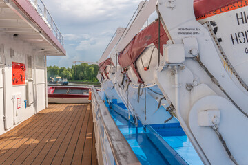 deck summer relaxing, holiday leisure eck water friends, sport sitting. Sailboat shipboard 4k tourists seascape cruise liner lifeboat lower deck drone boat on deck