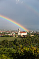 rainbow over the city