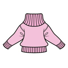 Warm short wool sweater color variation for coloring page on a white background