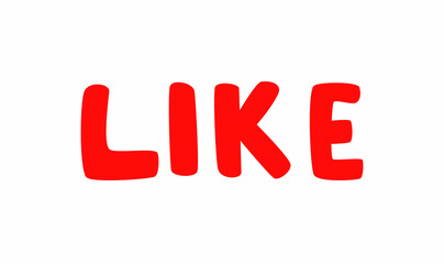 Social Media Like. Red lettering 