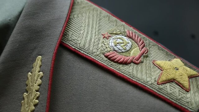 marshals epaulet with coat of arms of the soviet union higher military rank old