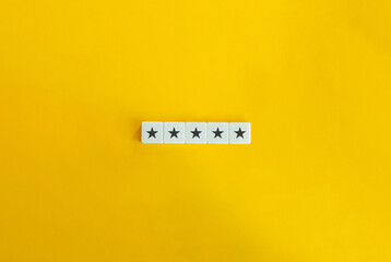Rating Banner and Customer Satisfaction Concept. Five star Evaluation. Minimal aesthetics.