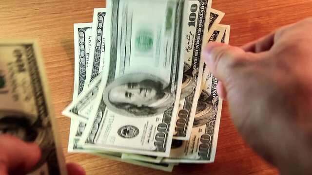 payment in cash video stock footage