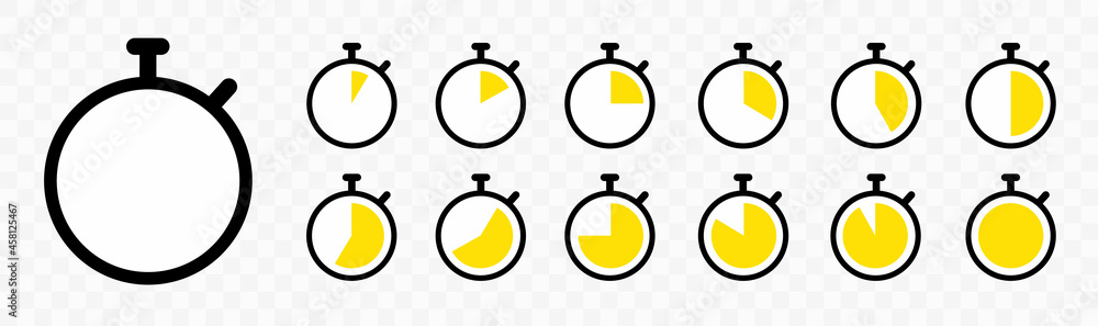 Poster timer icon collection. symbol timer on a white background. set of timer vector icons.set of timer an