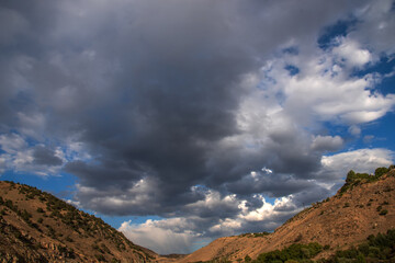 clouds in the mountains