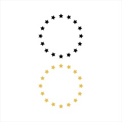 The circle of gold stars on a white background. Element for your design. Vector illustration EPS 10