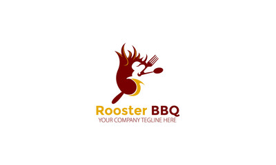 Modern Rooster BBQ Logo Design