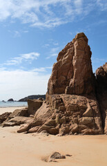 massive rock formation at St.Brelades Bay - Jersey