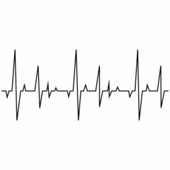 Electrocadiogram (ECG) on white background. Medical sign vector.