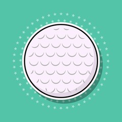 Golf sticker, isolated object. Vector illustration.