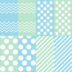 Set of textures with dots, polka dots and abstract lines, ideal for backgrounds, illustrations, fabrics, textiles, gifts, banners