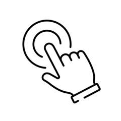 A simple linear icon for touching the gadget screen with your finger