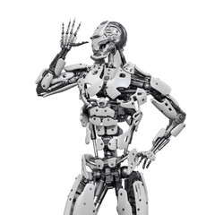 Fototapeta premium cyborg in doing a do not care pose