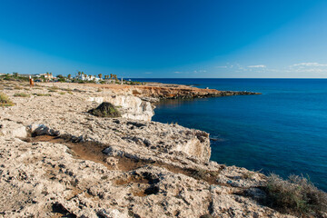 rocky coast under the sun