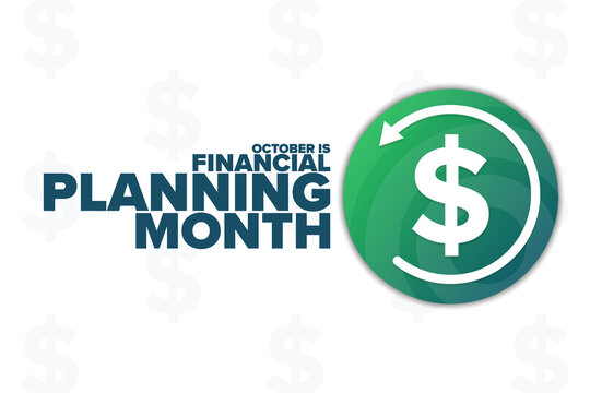 October is Financial Planning Month. Holiday concept. Template for background, banner, card, poster with text inscription. Vector EPS10 illustration.