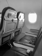 Detailansicht vom inneren eines Passagierflugzeugs.
