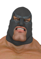 free fighter is angry id portrait