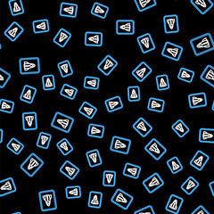 Line Business startup project concept icon isolated seamless pattern on black background. Symbol of new business, entrepreneurship, innovation and technology. Vector