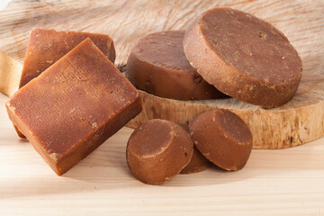 Sugar cane panela - photo on white background