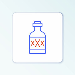 Line Tequila bottle icon isolated on white background. Mexican alcohol drink. Colorful outline concept. Vector