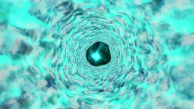 Hyperspace Jump to Sirius through a Blue Warping Tunnel (CG)