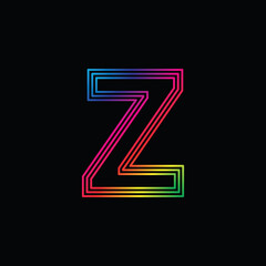 Vector Alphabet. rainbow letter Z logo. abstract colorful alphabet . Font style - vector illustration 