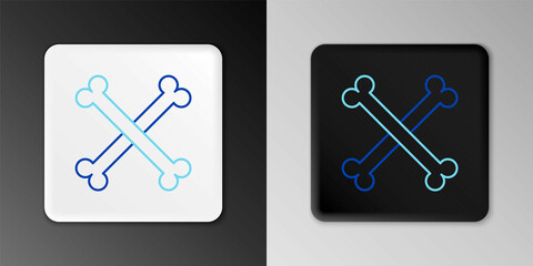 Line Crossed human bones icon isolated on grey background. Colorful outline concept. Vector