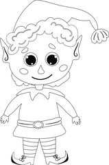 CHRISTMAS ELF COLORING BOOK VECTOR