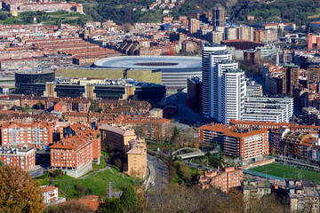 Naklejka premium Bilbao, capital of Biscay, Basque Country, Spain,