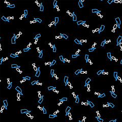 Line Milling cutter for manicure icon isolated seamless pattern on black background. Apparatus for manicure. Manicure tools. Vector