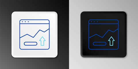 Line Financial growth increase icon isolated on grey background. Increasing revenue. Colorful outline concept. Vector