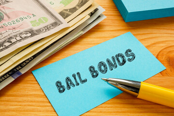 Financial concept meaning BAIL BONDS with phrase on the page.